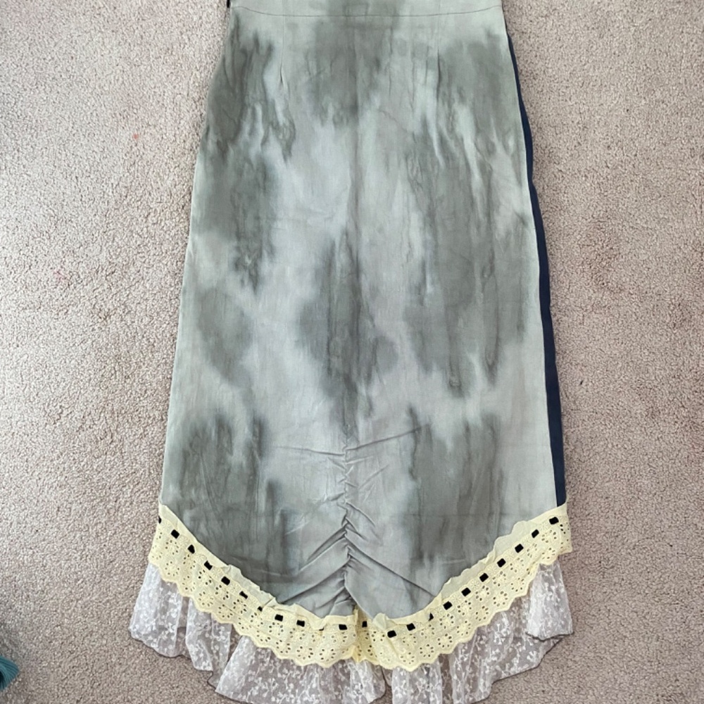 vintage denim lace midi skirt - Picture 4 of 4